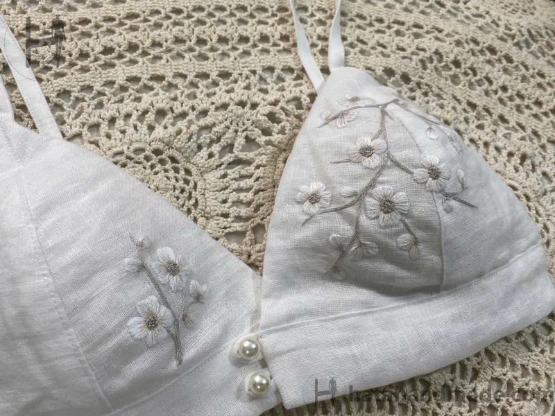 Áo bra thêu tay hoa - HataHandmade
