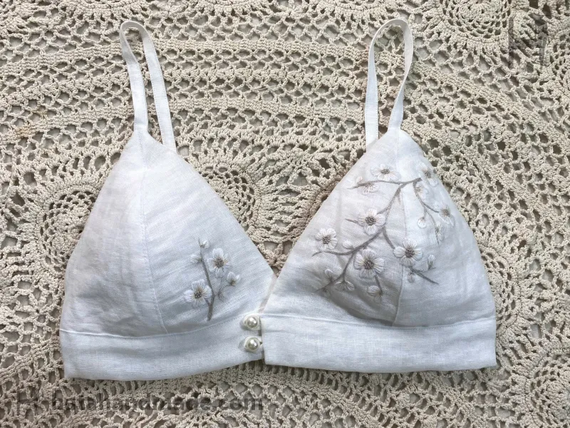 Áo bra thêu tay hoa - HataHandmade