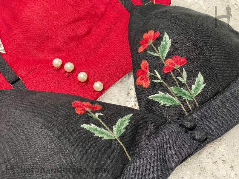 Áo bra thêu tay hoa - HataHandmade