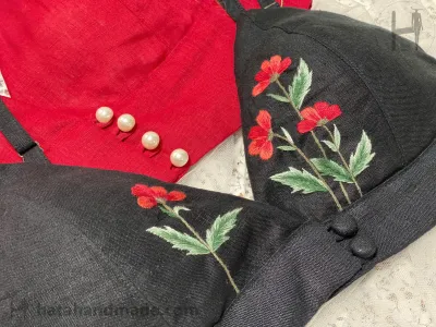 Áo bra thêu tay hoa - HataHandmade