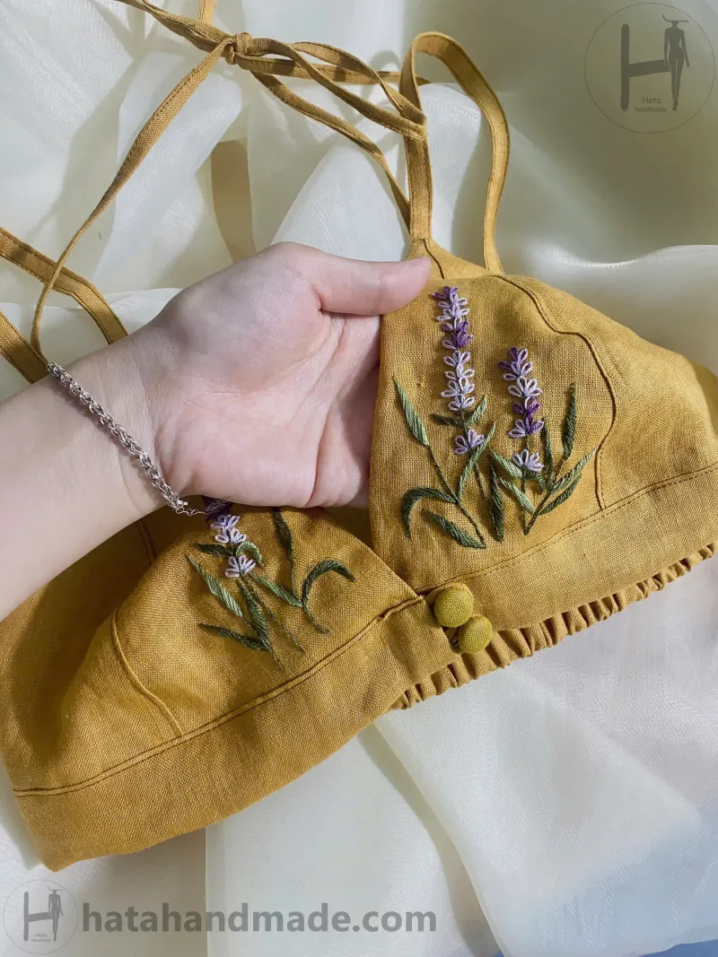 Áo bra thêu tay hoa - HataHandmade