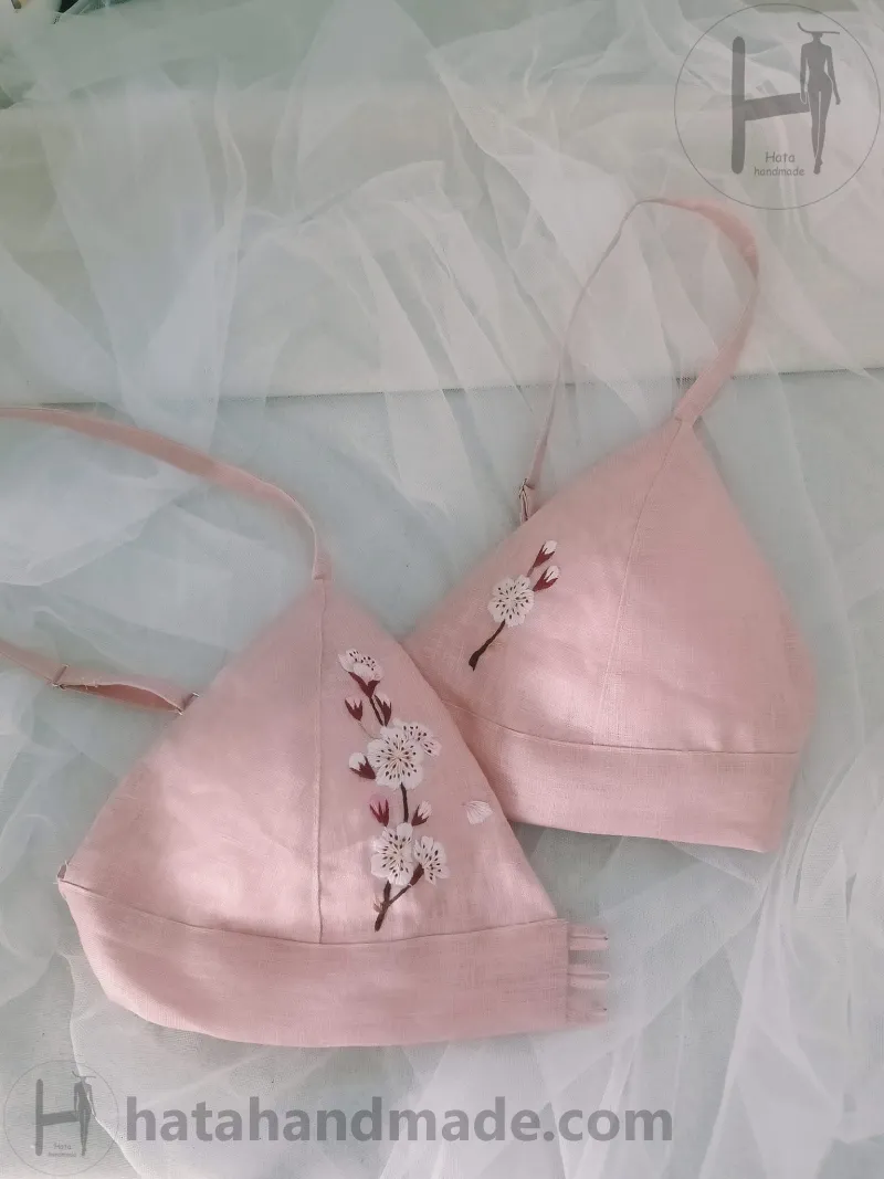 Áo bra thêu tay hoa - HataHandmade