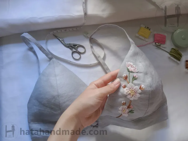 Áo bra thêu tay hoa - HataHandmade
