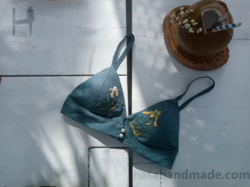 Áo bra thêu tay hoa - HataHandmade